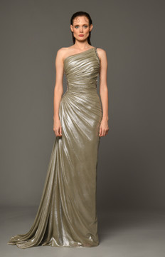 Draped Gown with Tulle and Chains