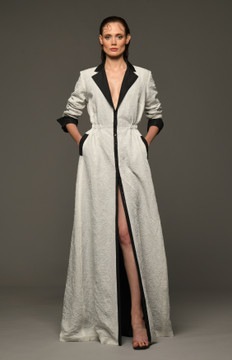 Wrinkled Taffeta Coat Gown