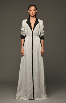 Wrinkled Taffeta Coat Gown