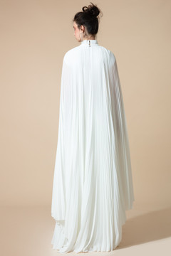 Fully Pleated Flared Gown