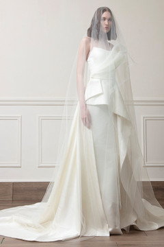 Strapless Silk Organza Gown