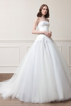 Strapless Silk Razmir and Lace Gown Strapless Silk Razmir and Lace Gown