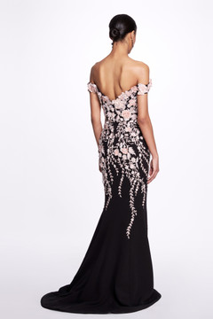 Off the Shoulder Stretch Crepe Gown Off the Shoulder Stretch Crepe Gown