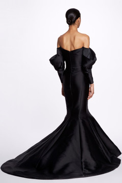 Off the Shoulder Duchess Satin Gown