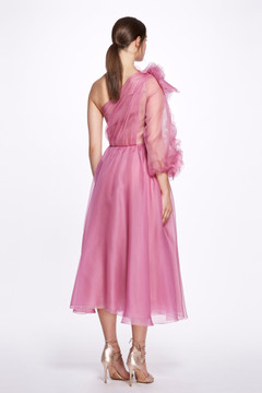 One Shoulder Silk Organza Dress