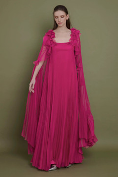 Fully Pleated Chiffon Gown