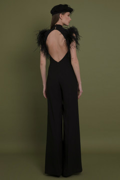 Feathered Crepe Jumpsuit Feathered Crepe Jumpsuit