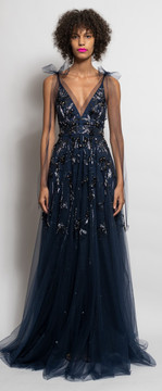 Floral Embroidery Tulle Gown Floral Embroidery Tulle Gown