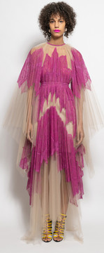Lace Applique Pleated Tulle Angel Gown Lace Applique Pleated Tulle Angel Gown