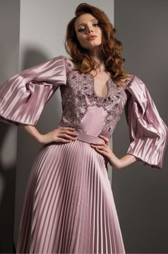 Pleated Embellished Bodice Gown Pleated Embellished Bodice Gown