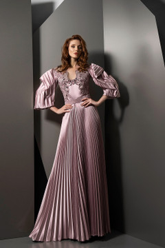 Pleated Embellished Bodice Gown Pleated Embellished Bodice Gown