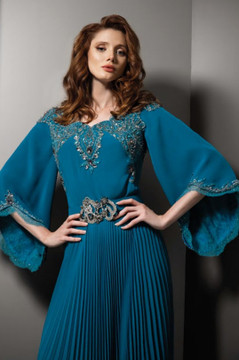 Pleated Embellished Bodice Gown Pleated Embellished Bodice Gown