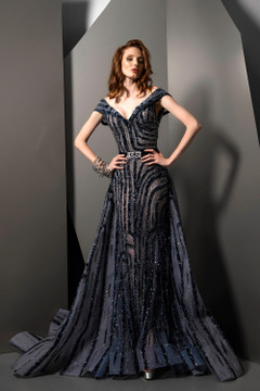 Off the Shoulder Embellished Gown Off the Shoulder Embellished Gown