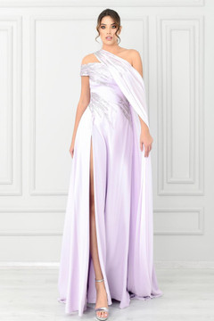 Draped Slit  Gown