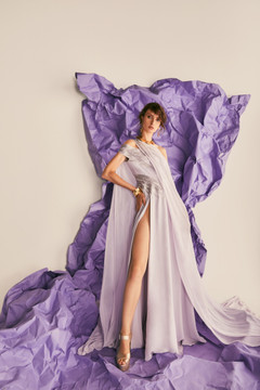 Draped Slit Gown Draped Slit Gown