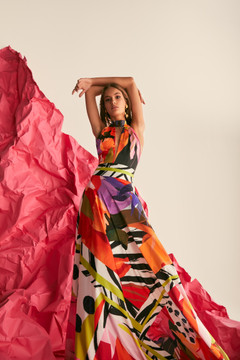 Sleeveless Print Gown Sleeveless Print Gown