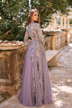 Lace Embroidered Tulle Gown Lace Embroidered Tulle Gown