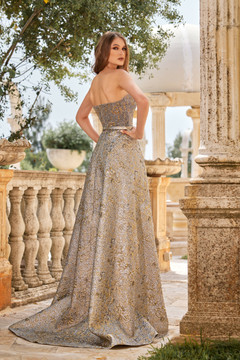 Beaded Brocade Gown Beaded Brocade Gown