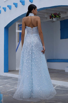 Embellished Halter-Neck Gown