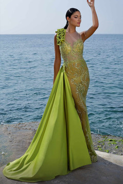 Side Drape Sleeveless Gown Side Drape Sleeveless Gown