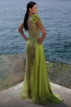 Side Drape Sleeveless Gown Side Drape Sleeveless Gown