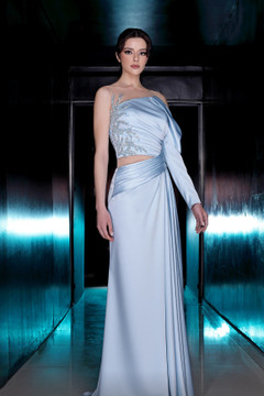 Illusion Neck Cut-Out Gown Illusion Neck Cut-Out Gown