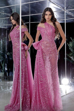 Draped Embellished Gown Draped Embellished Gown
