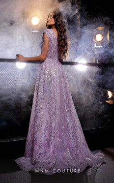 Plunging Neck Gown with Overskirt Plunging Neck Gown with Overskirt