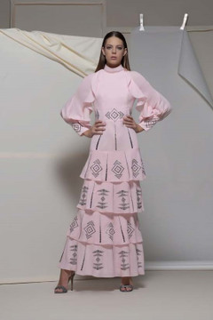 Arco Long Sleeve -Tiered Gown Arco Long Sleeve -Tiered Gown