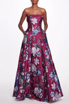 Floral Fil Coupé Gown