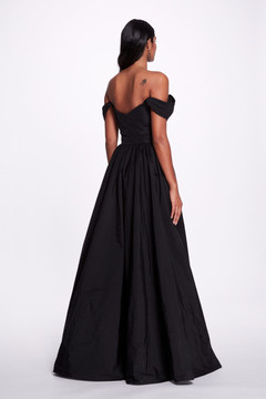 Off-Shoulder A-Line Slit  Gown