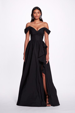 Off-Shoulder A-Line Slit  Gown