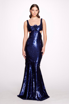 Majestic Magnolias Sequin Gown