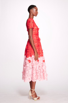 Daises and Dahlia 3D Guipure Midi Dress Daises and Dahlia 3D Guipure Midi Dress