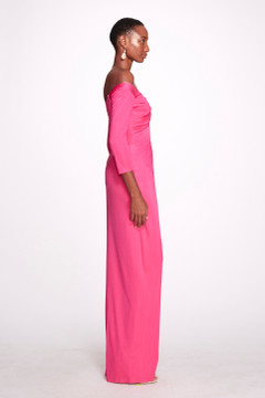 Long Sleeve Silky Matt Jersey  Gown