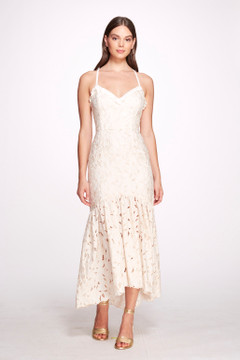 Peony Laser Cut Maxi  Dress