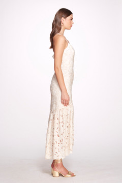 Peony Laser Cut Maxi  Dress