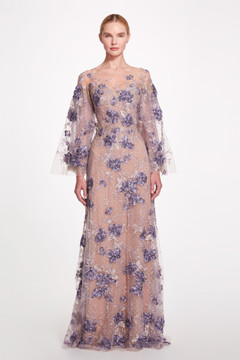 Embroidered Illusion Tulle Gown Embroidered Illusion Tulle Gown