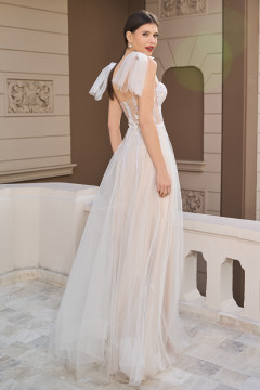 Embellished A-Line Slit Gown
