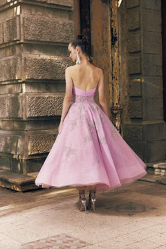 Cherry Blossom Embroidered Tulle Midi Dress Cherry Blossom Embroidered Tulle Midi Dress