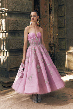 Cherry Blossom Embroidered Tulle Midi Dress Cherry Blossom Embroidered Tulle Midi Dress