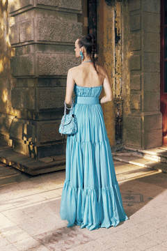 Mousseline Gown with Tulle Jacket Mousseline Gown with Tulle Jacket