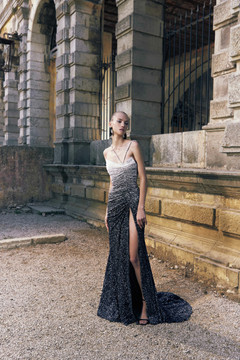 Ombre Sequin High Slit Gown Ombre Sequin High Slit Gown