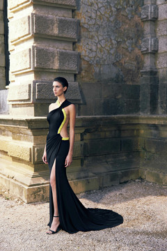 Asymmetrical Drape Jersey Gown