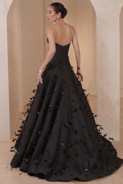 Feathered Strapless Gown Feathered Strapless Gown