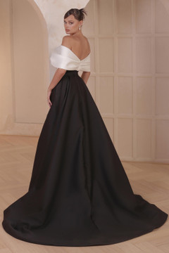 Draped Off Shoulder Ball Gown