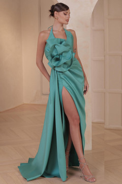 Haltered Slit Gown