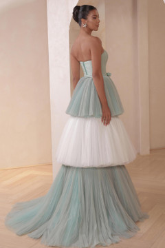 Strapless Tiered Ball Gown