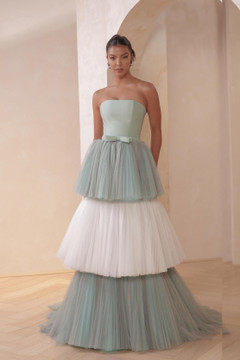 Strapless Tiered Ball Gown