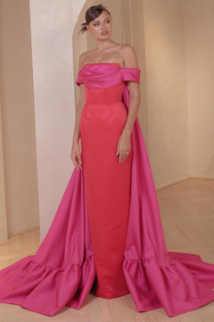 Off Shoulder Column Gown with Train Off Shoulder Column Gown with Train